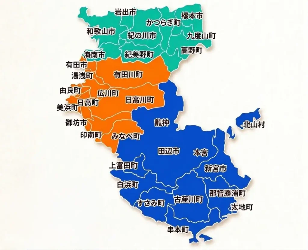 和歌山県の地方区分