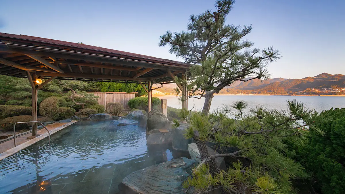 露天溫泉的景色